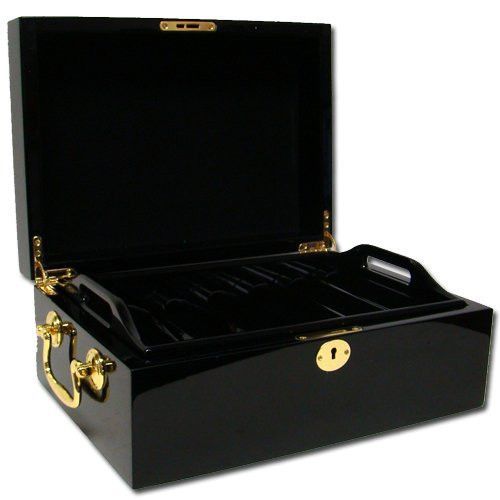 Hộp gỗ phỉnh poker Mahogany set 500 chip